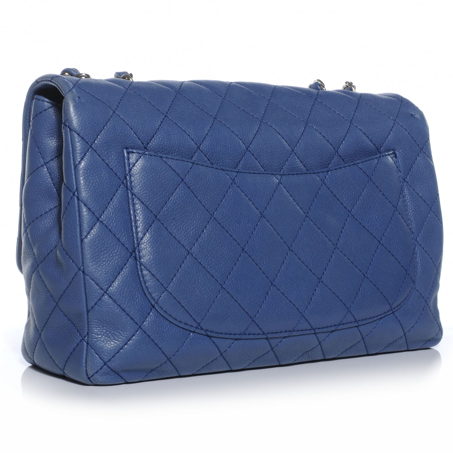 Washed Caviar Jumbo Double Flap Blue