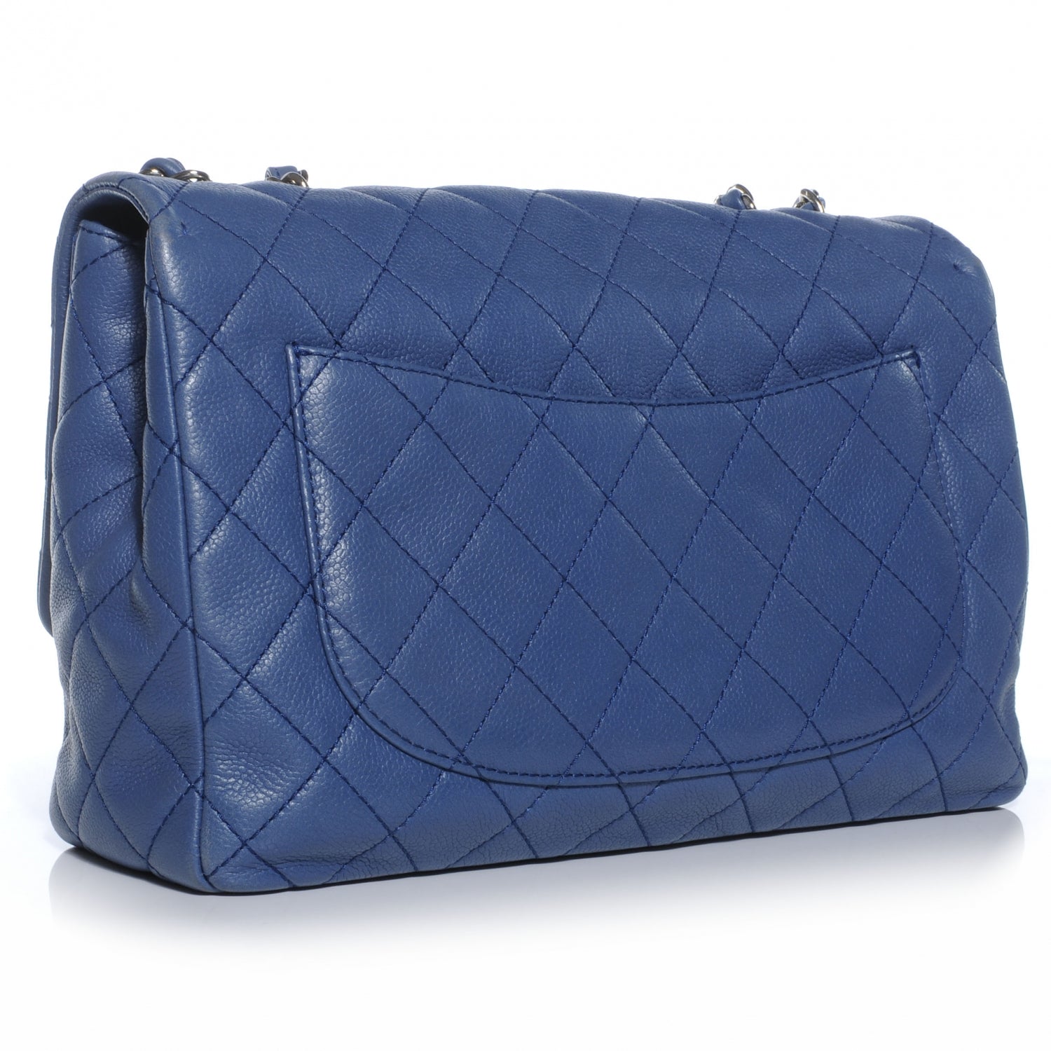 Chanel Washed Caviar Jumbo Double Flap Blue 3 of 7