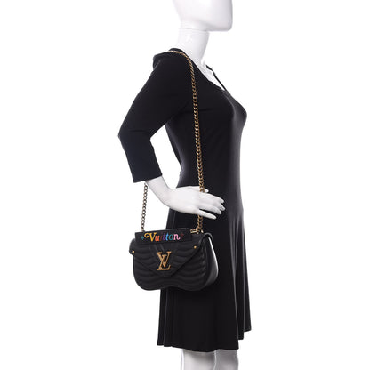 Louis Vuitton Calfskin New Wave Chain MM Black 2 of 9