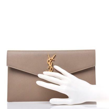 Saint Laurent Grain De Poudre Uptown Pouch Dark Beige 2 of 11