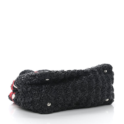 Prada Raffia Crochet Giardiniera Tote Black 4 of 9
