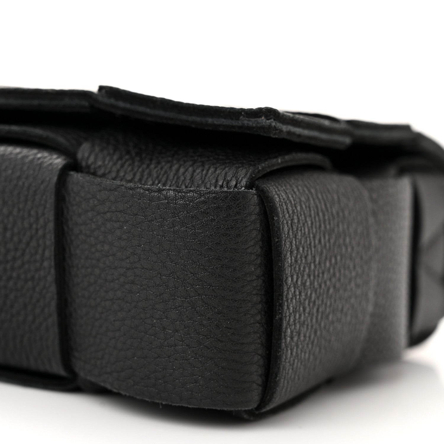 Bottega Veneta Grained Calfskin Maxi Intrecciato Cassette Crossbody Bag Black 10 of 12