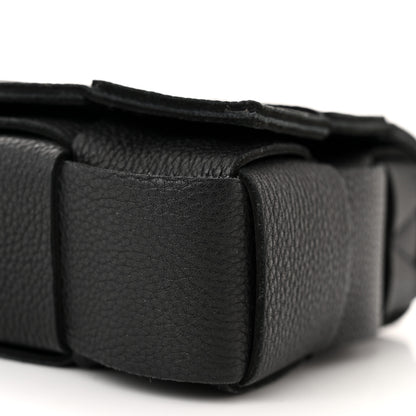 Bottega Veneta Grained Calfskin Maxi Intrecciato Cassette Crossbody Bag Black 10 of 12