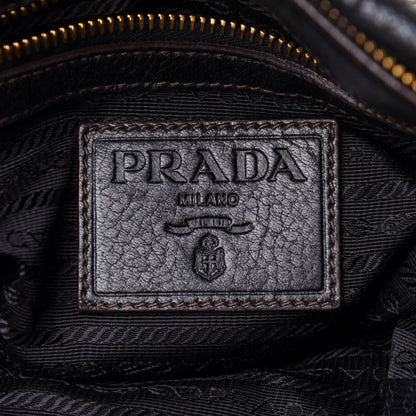 Prada Cervo Antik Shoulder Bag Black 6 of 24