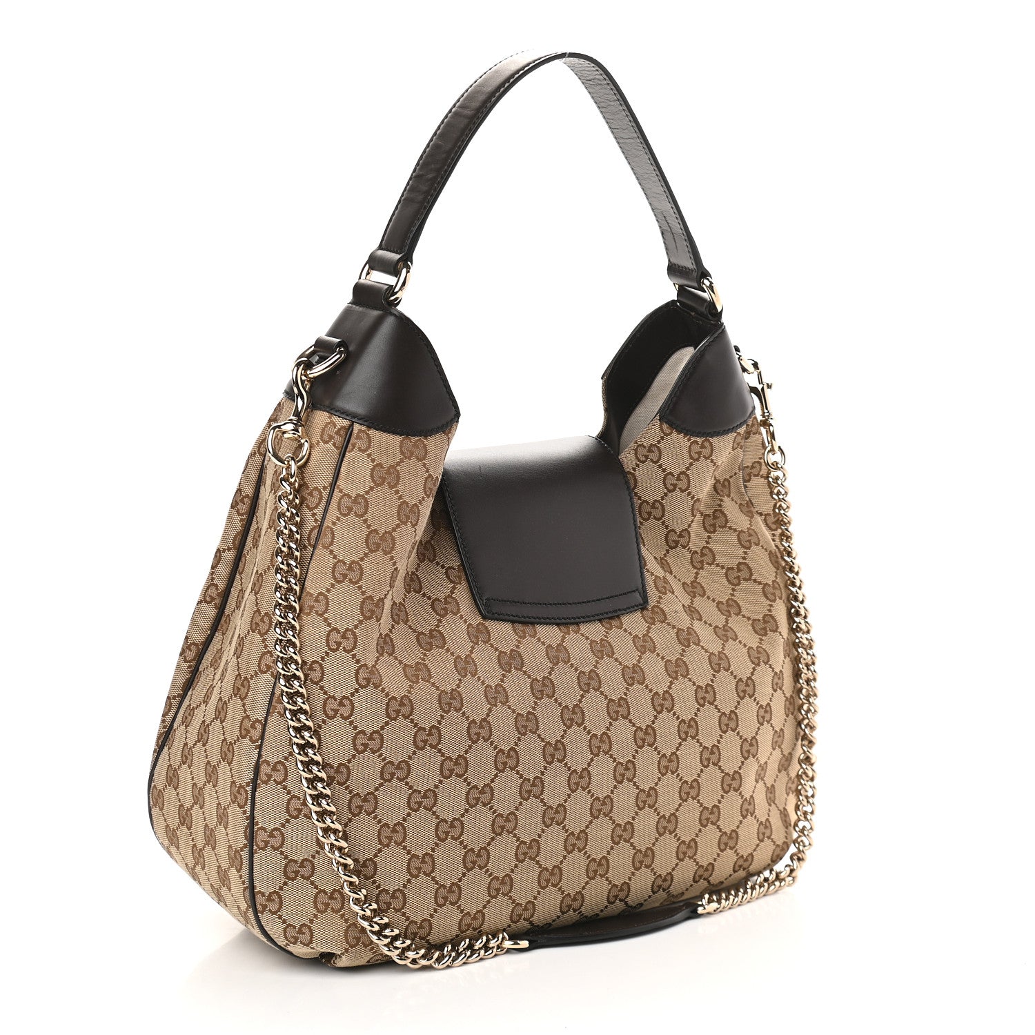 Gucci Monogram Margaux Calfskin Medium Emily Hobo Beige Ebony Cocoa 3 of 11