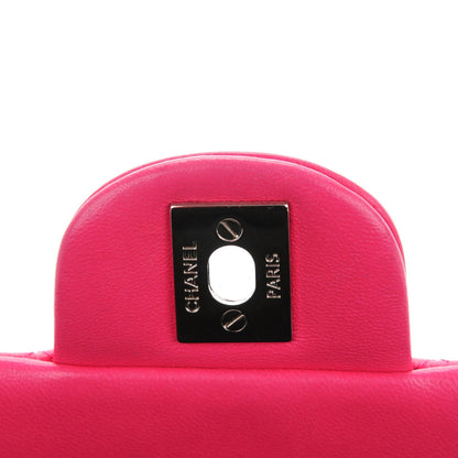 Chanel Lambskin Quilted Mini Rectangular Flap Dark Pink 6 of 10