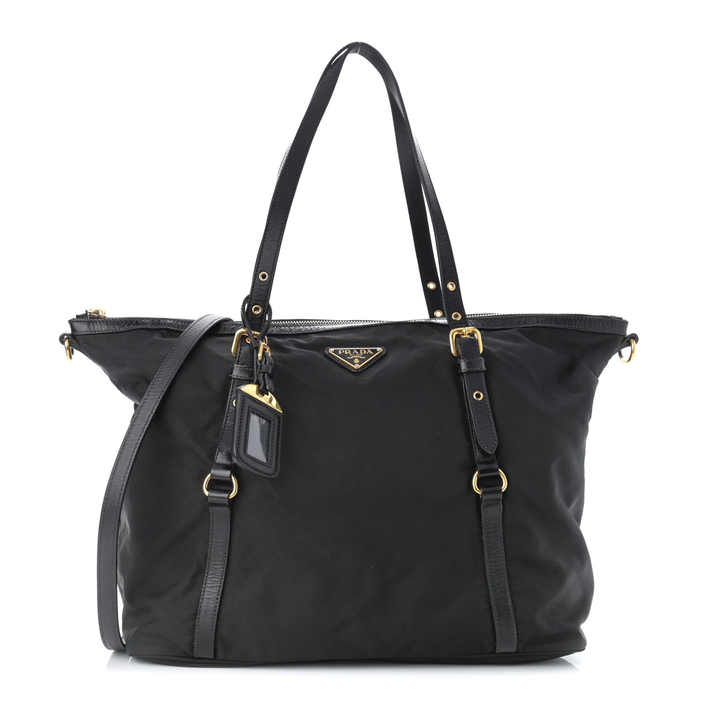 Tessuto Nylon Soft Calf Tote Black