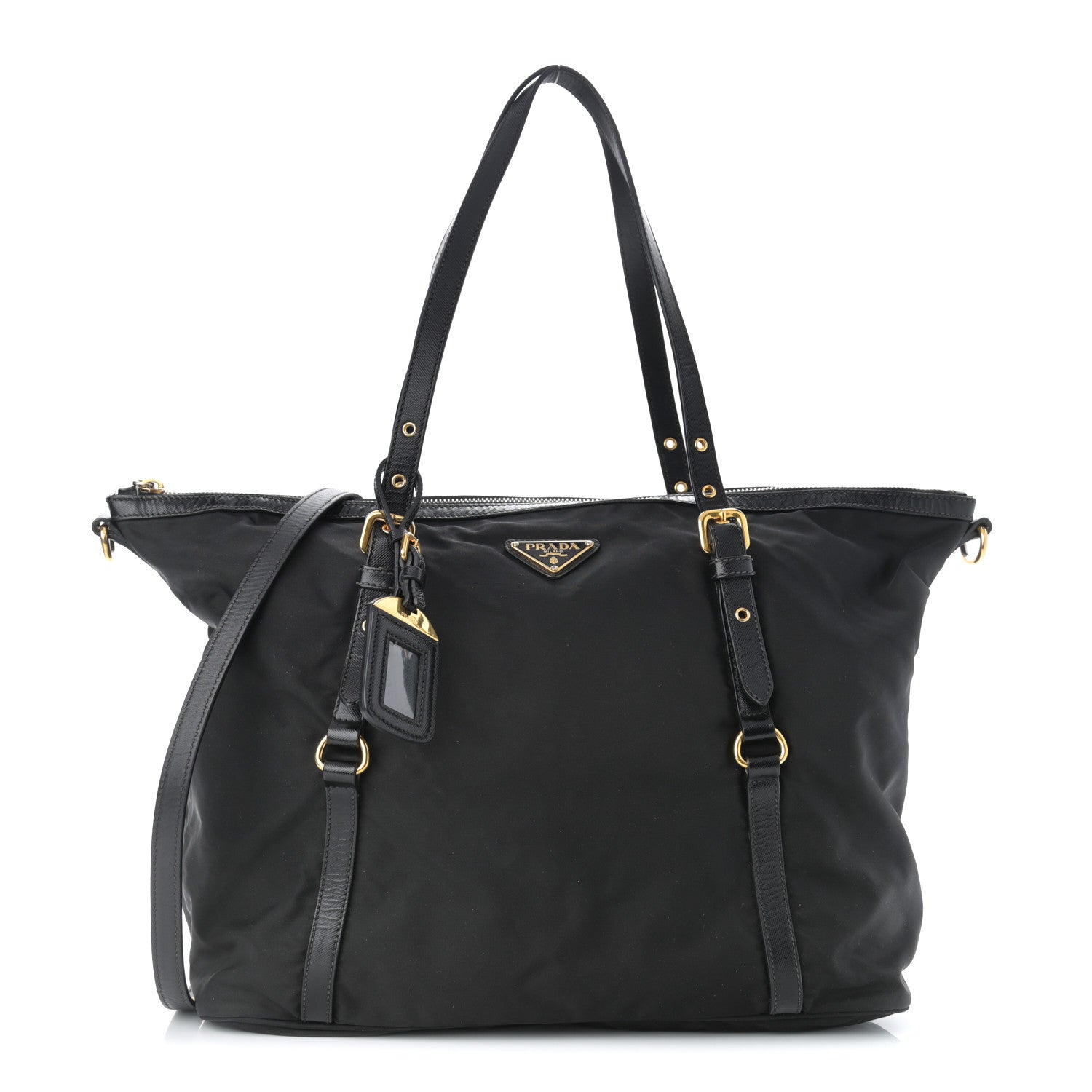 Prada Tessuto Nylon Soft Calf Tote Black 1 of 11