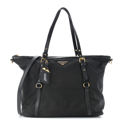 Prada Tessuto Nylon Soft Calf Tote Black 1 of 11