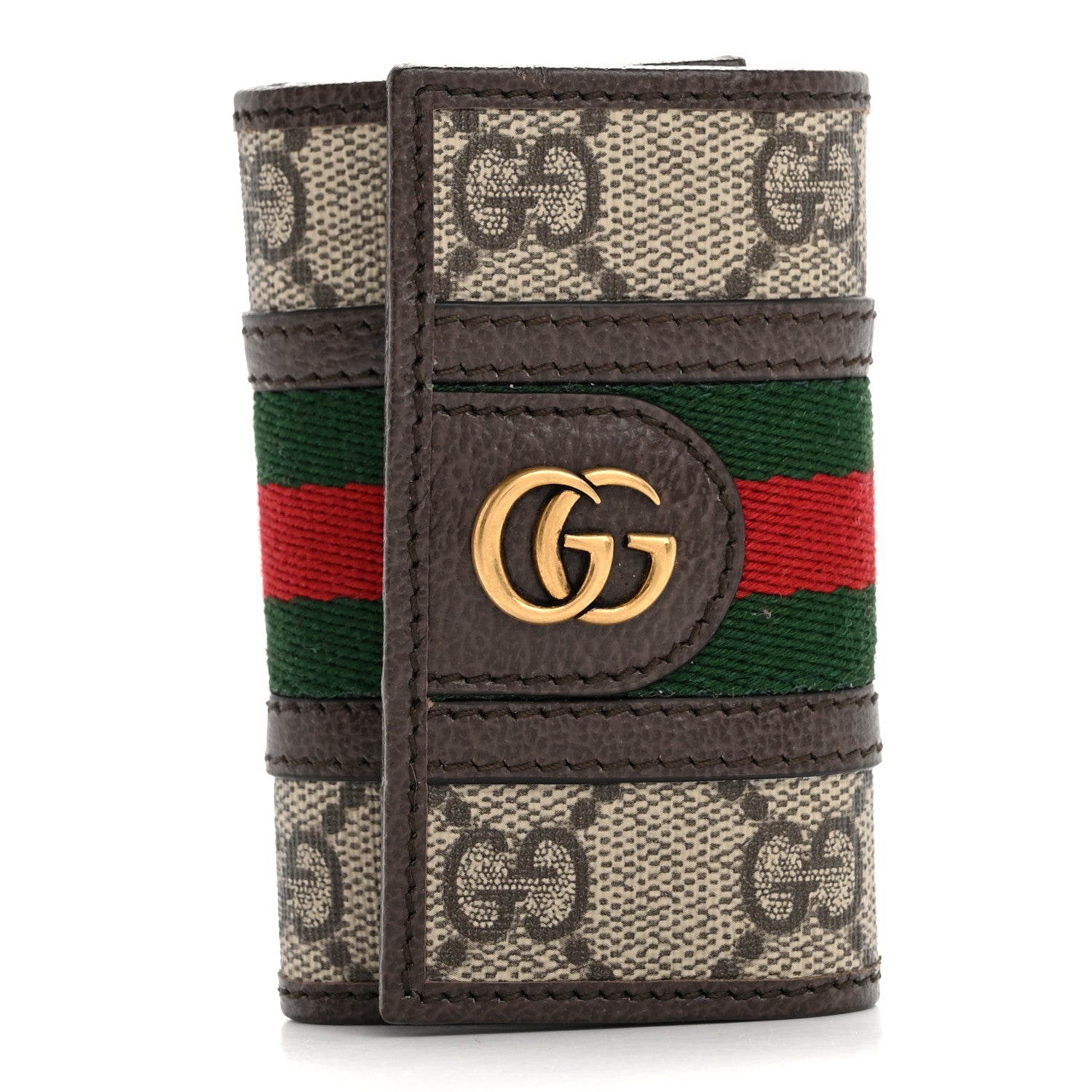Gucci GG Supreme Monogram Web Ophidia 6 Key Holder Case Beige New Acero 1 of 10