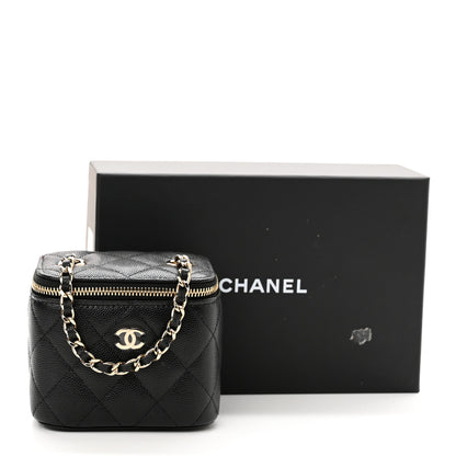 Chanel Caviar Quilted Mini Vanity Case With Chain Black 11 of 11