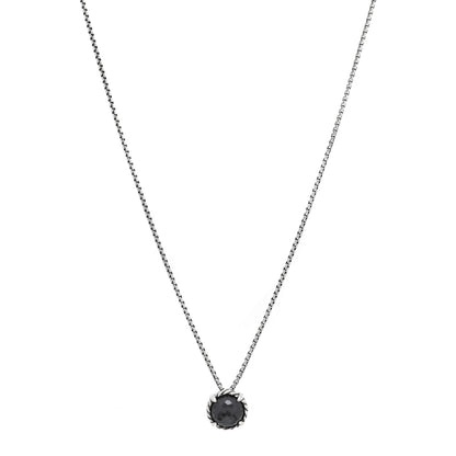 David Yurman Sterling Silver Black Orchid 8mm Petite Chatelaine Pendant Necklace 1 of 3