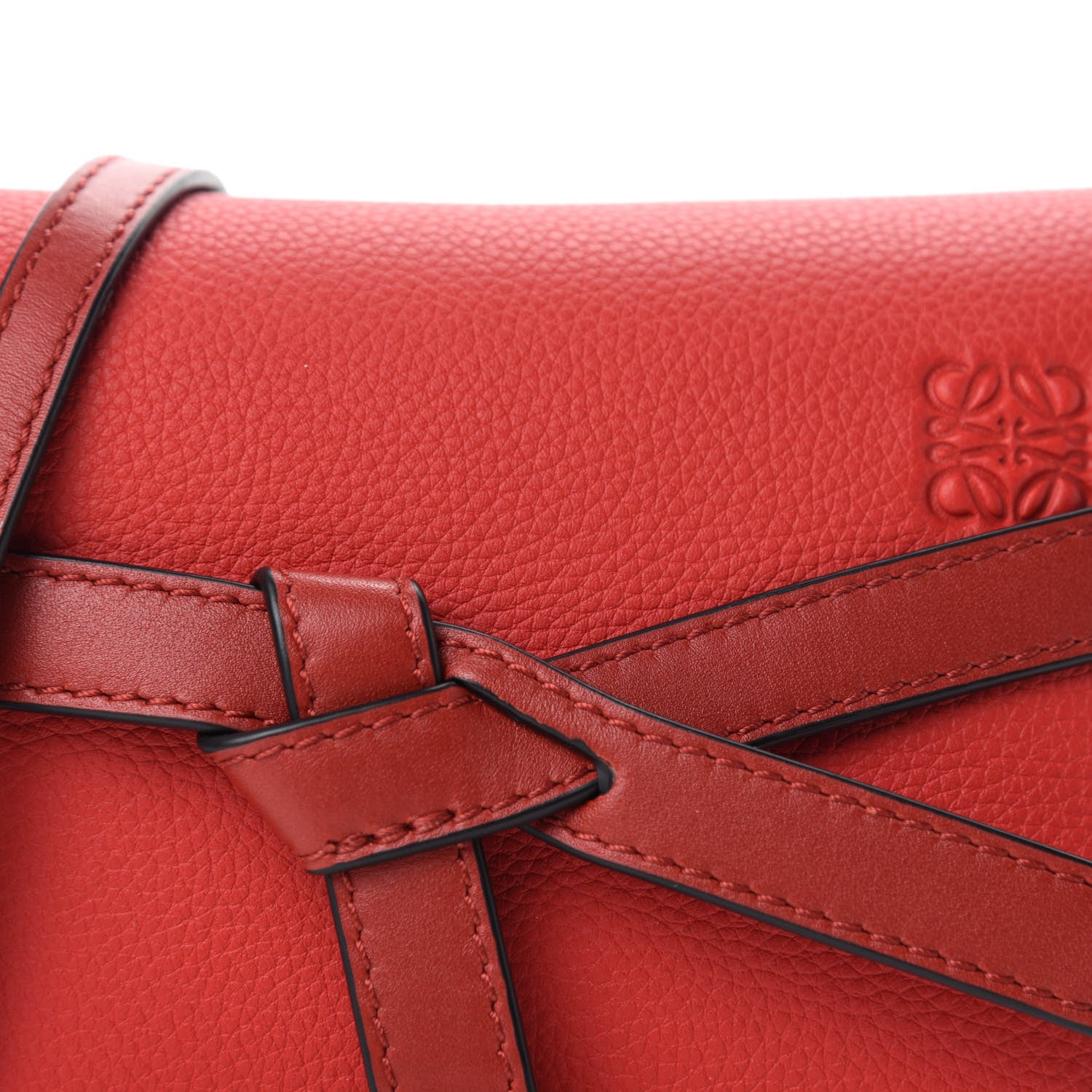 Loewe Grained Calfskin Mini Gate Crossbody Bag Scarlet Burnt Red 10 of 10