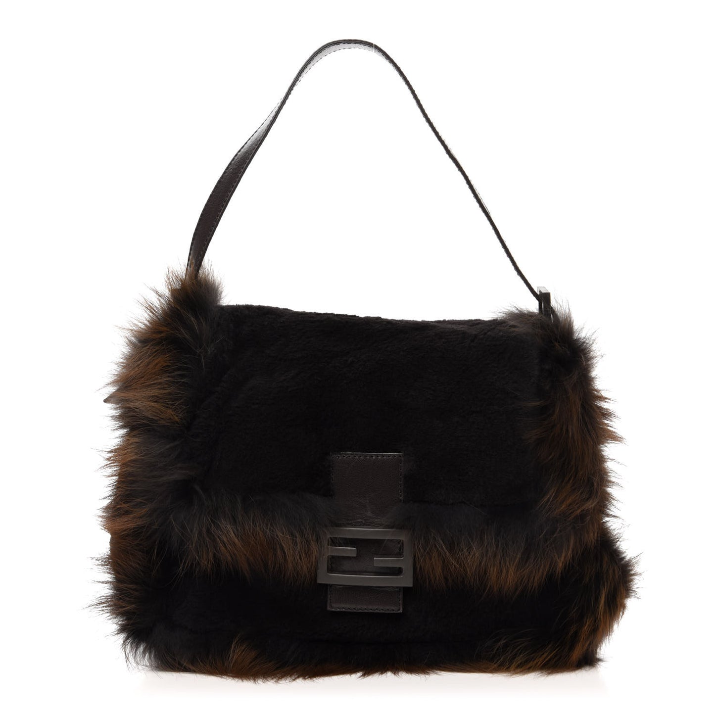 Fox Fur Mama Baguette Brown Multicolor