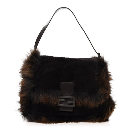 Fendi Fox Fur Mama Baguette Brown Multicolor 1 of 10