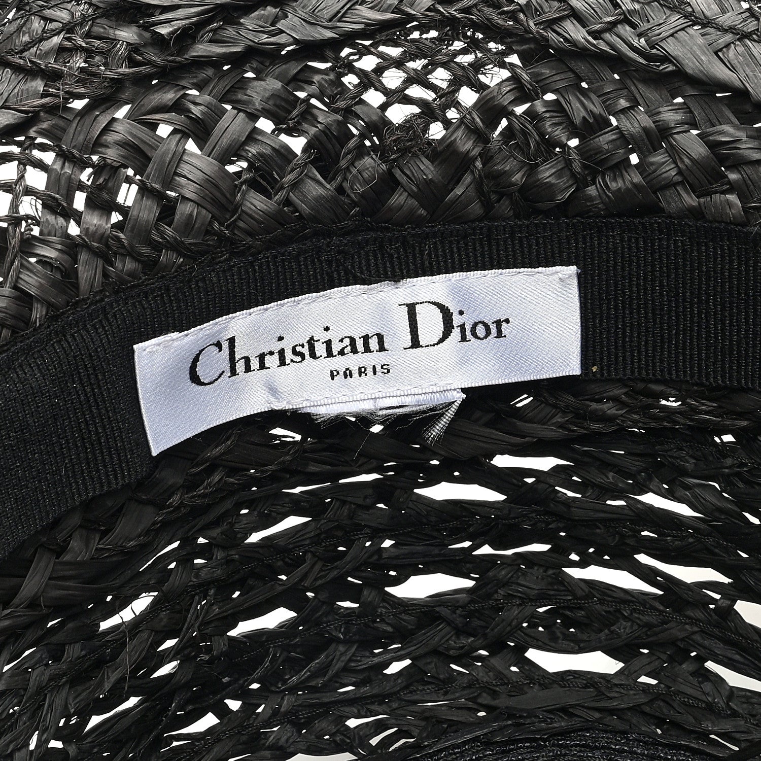 Christian Dior Straw Beach Hat 58 Black 8 of 8