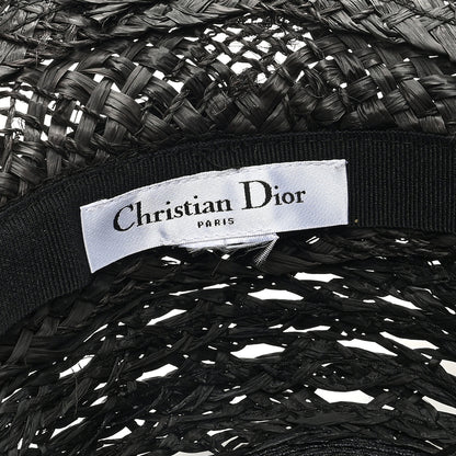 Christian Dior Straw Beach Hat 58 Black 8 of 8