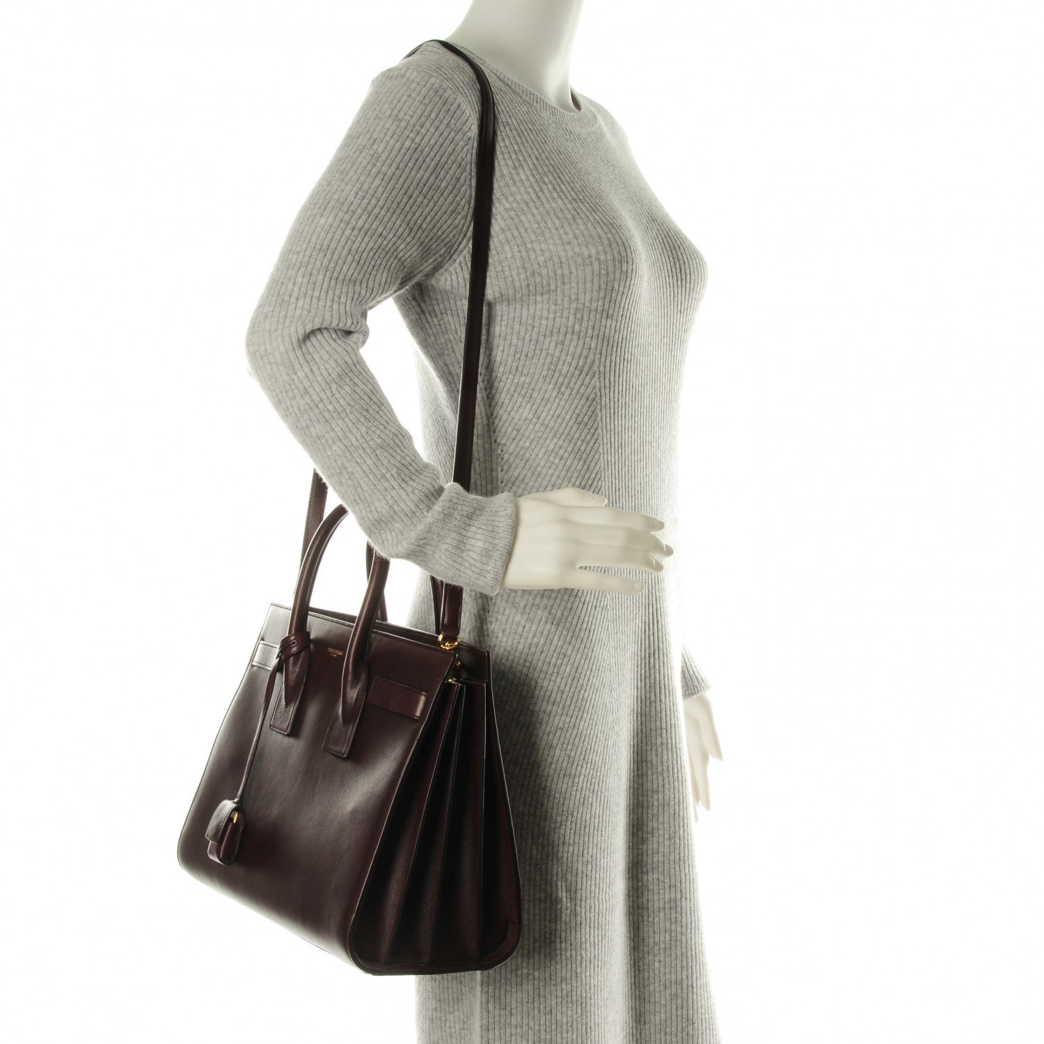 Saint Laurent Calfskin Small Sac De Jour Amarena 3 of 16
