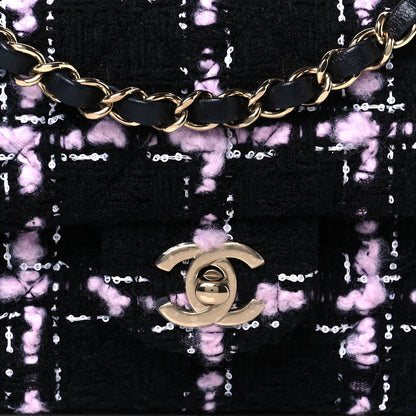 Chanel Tweed Quilted Mini Rectangular Flap Black Pink White 9 of 11