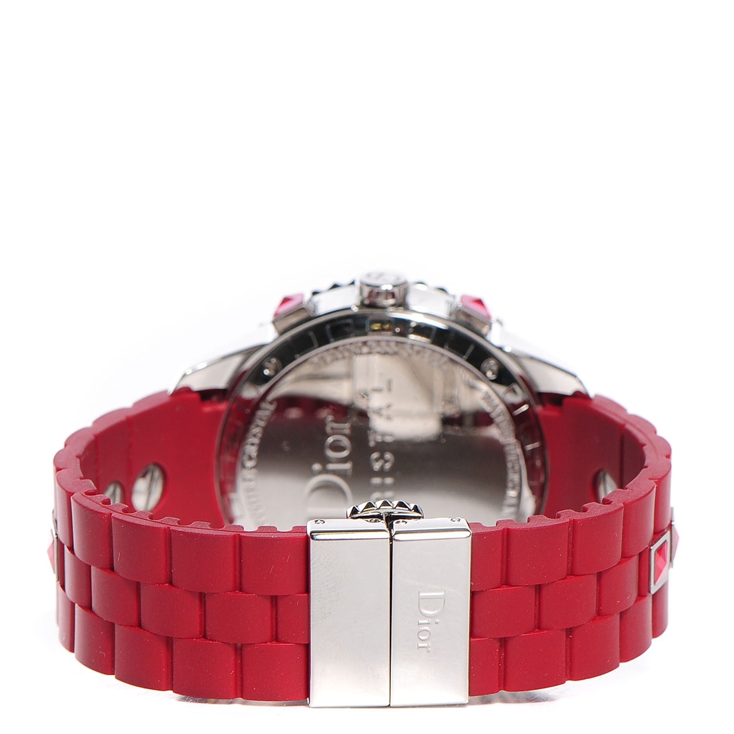 Christian Dior Stainless Steel Diamond Ruby 38mm Christal Watch 7 of 8