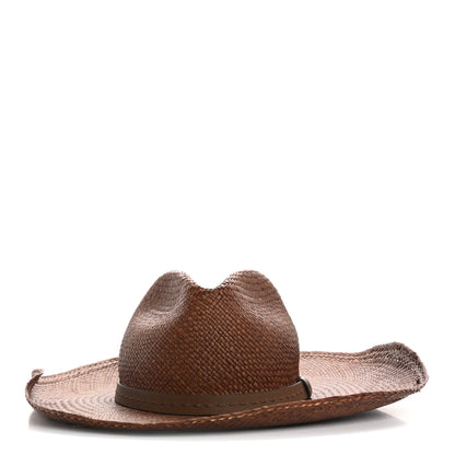 Gucci Straw Calfskin Wide Brim Hat M Brown 3 of 8