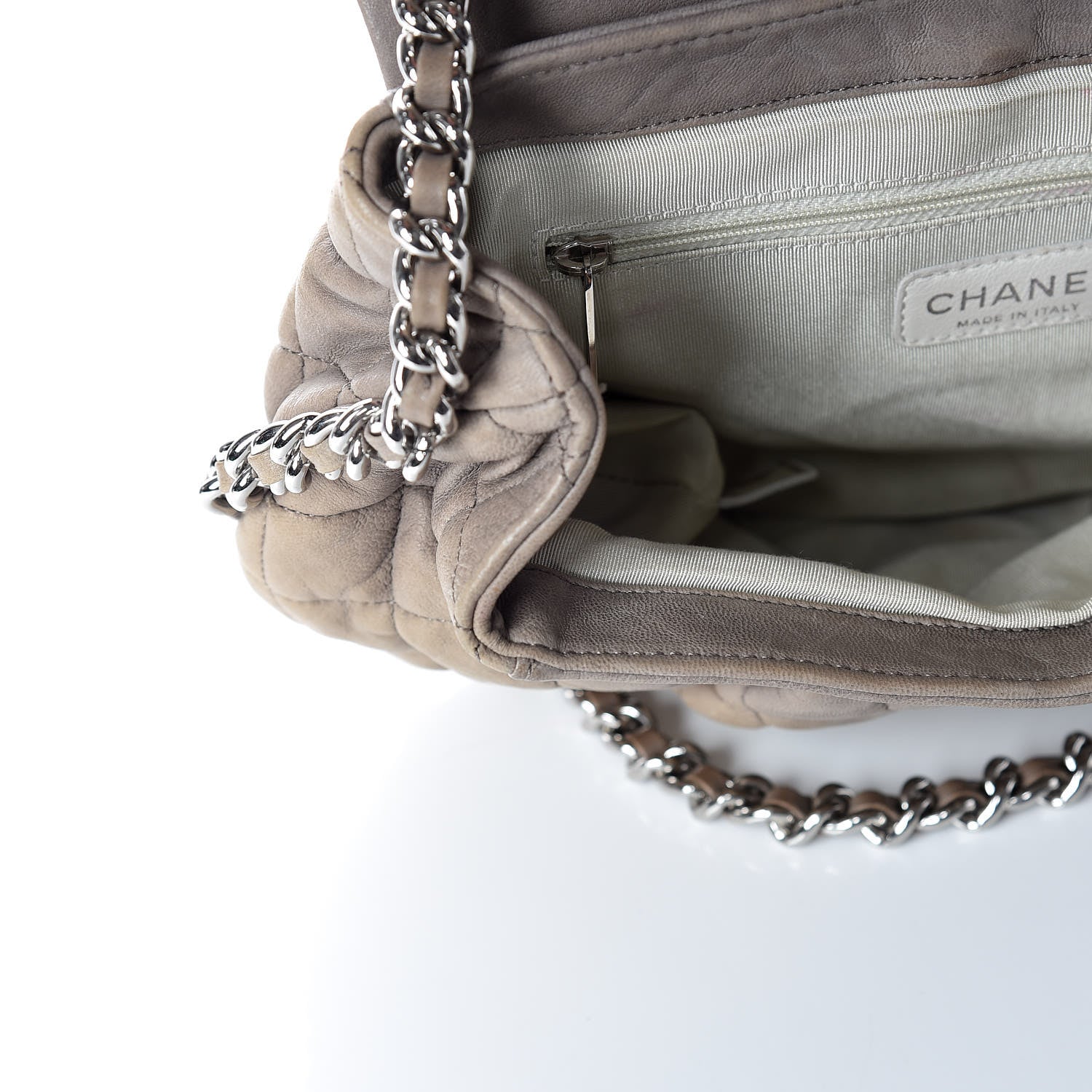 Chanel Washed Lambskin Quilted Medium Chain Around Messenger Taupe 17 of 24