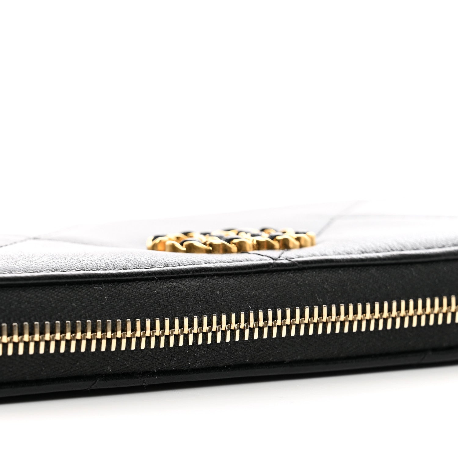Chanel Shiny Goatskin Quilted Chanel 19 Long Zipped Around Wallet Black 10 of 11