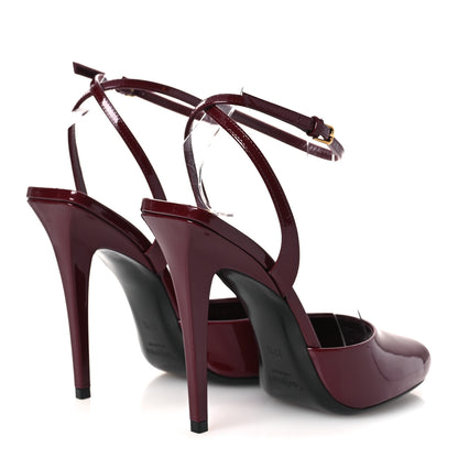 Saint Laurent Patent Calfskin La Scandale 110 Sandals 37.5 Grenat 5 of 11