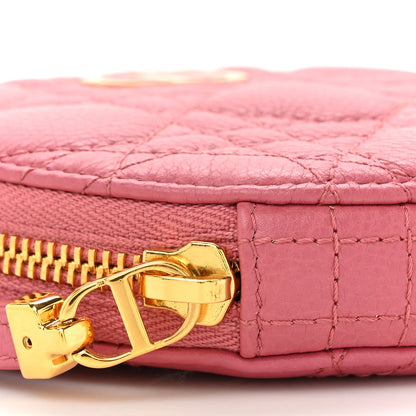 Christian Dior Calfskin Cannage Round Caro Pouch Pink Yarrow 10 of 10
