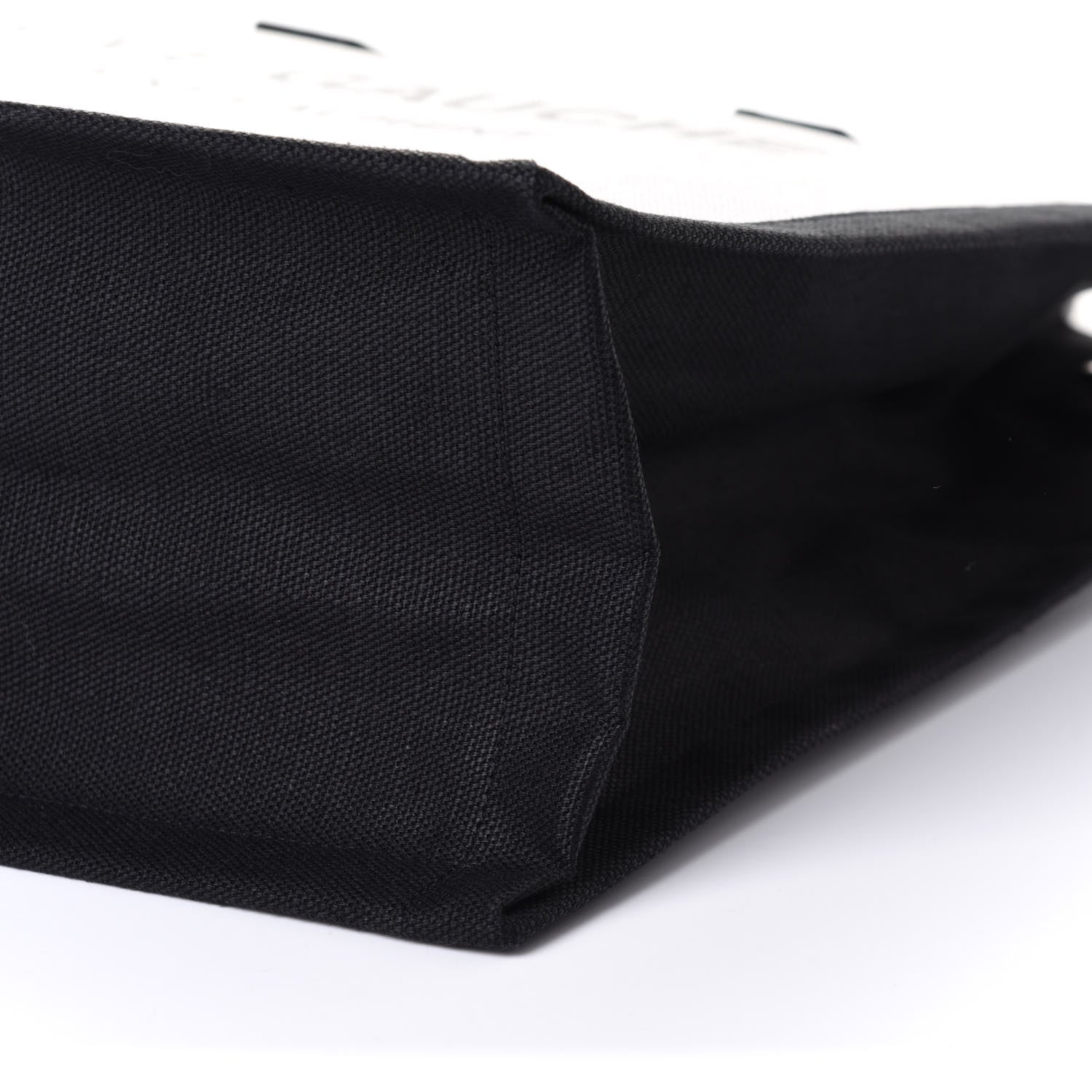 Saint Laurent Linen Calfskin Rive Gauche North South Tote White Black 12 of 13