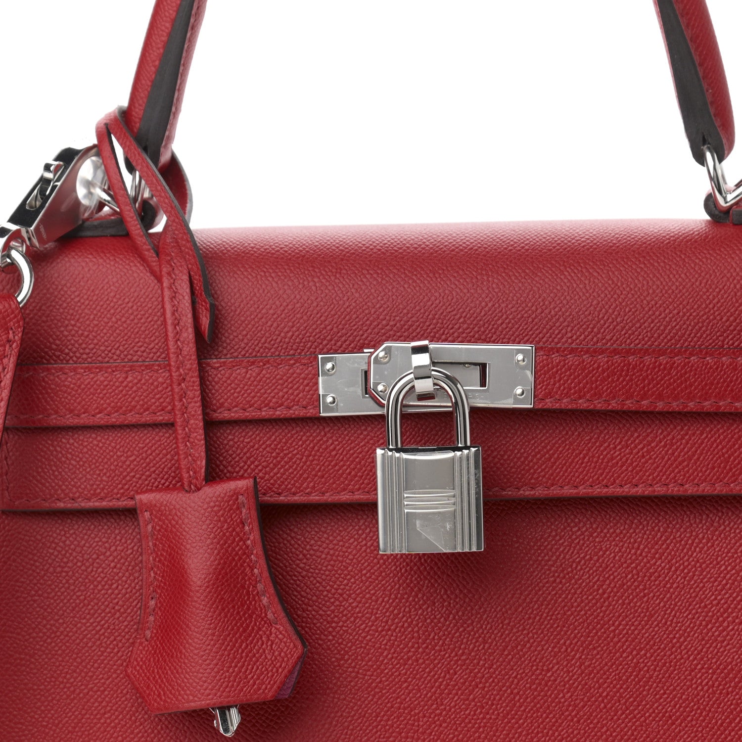 Hermes Madame Calfskin Verso Kelly Sellier 25 Rouge Piment Rose Pourpre 8 of 11