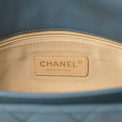 Chanel Calfskin Quilted Medium CC Crown Flap Blue 6 of 14