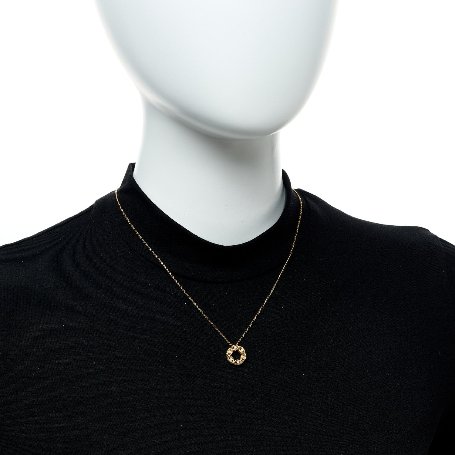 Roberto Coin 18K Yellow Gold Diamond Barocco Twisted Circle Necklace 3 of 8