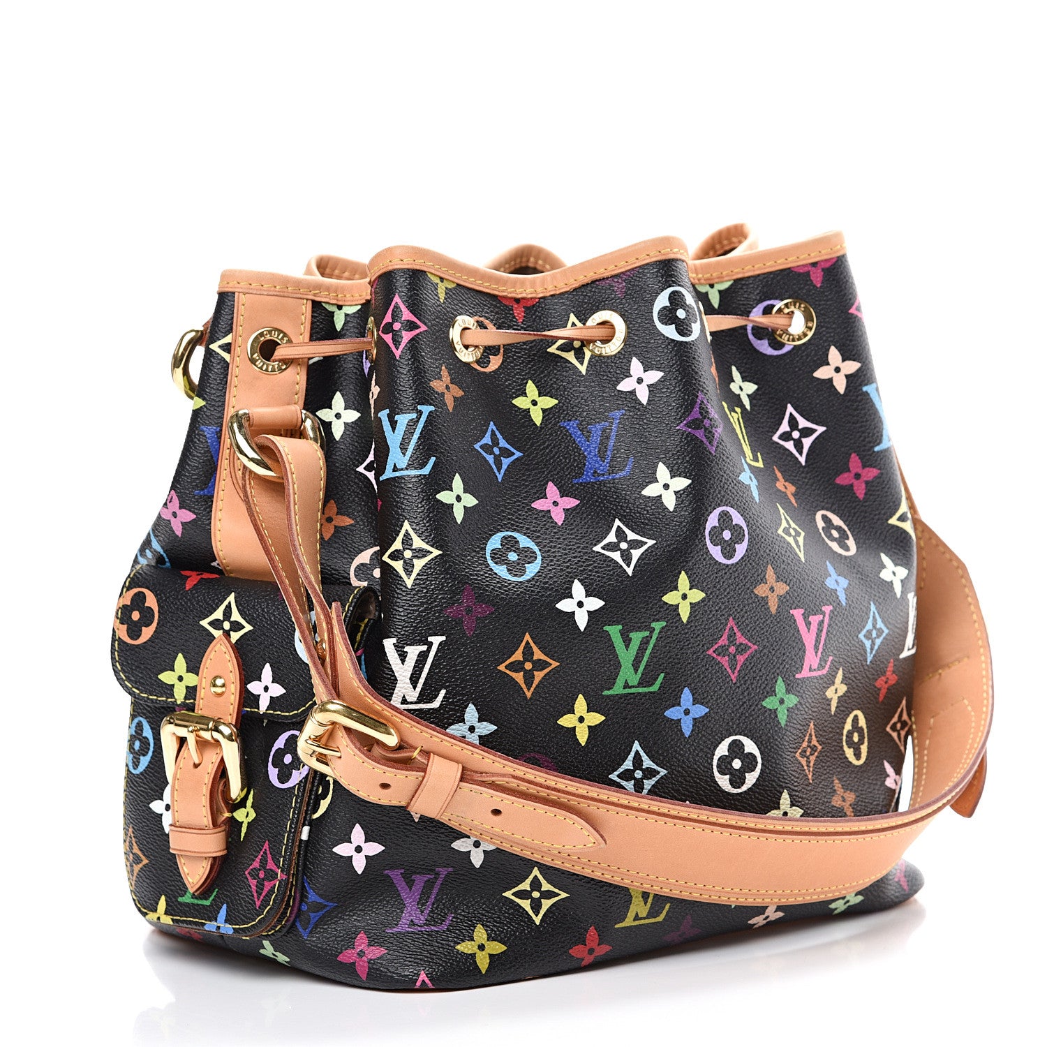 Louis Vuitton Monogram Multicolor Petit Noe Black 2 of 12