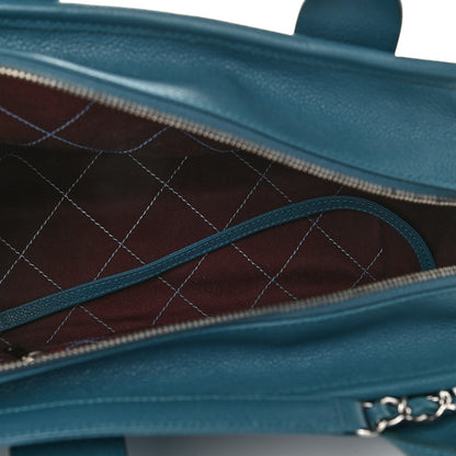 Chanel Caviar Quilted Deauville Bowling Bag Blue 5 of 9