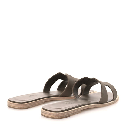Hermes Epsom Oran Sandals 37.5 Etoupe 5 of 11