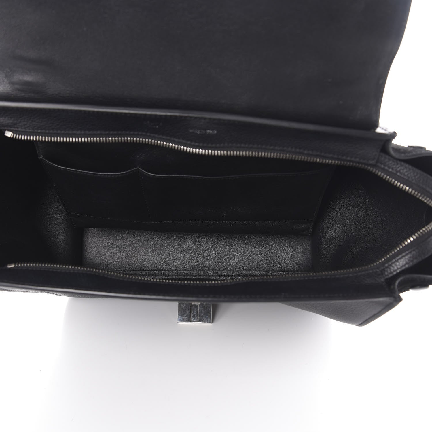 Celine Drummed Calfskin Suede Medium Trapeze Black 6 of 10
