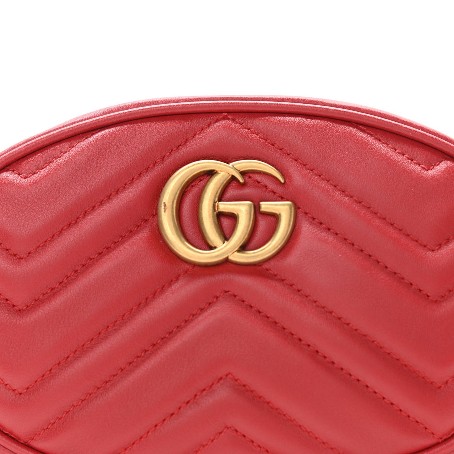Calfskin Matelasse GG Marmont Belt Bag 85 34 Hibiscus Red
