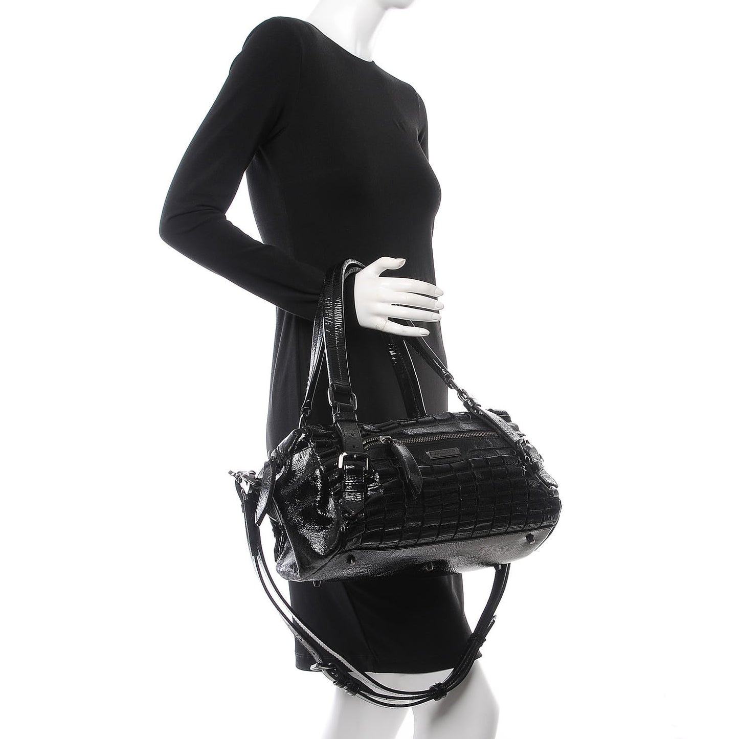 Patent Cartridge Pleat Tote Black