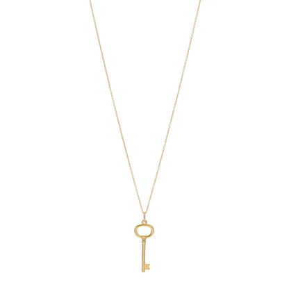 Tiffany 18K Yellow Gold Small Oval Key Pendant Necklace 1 of 4