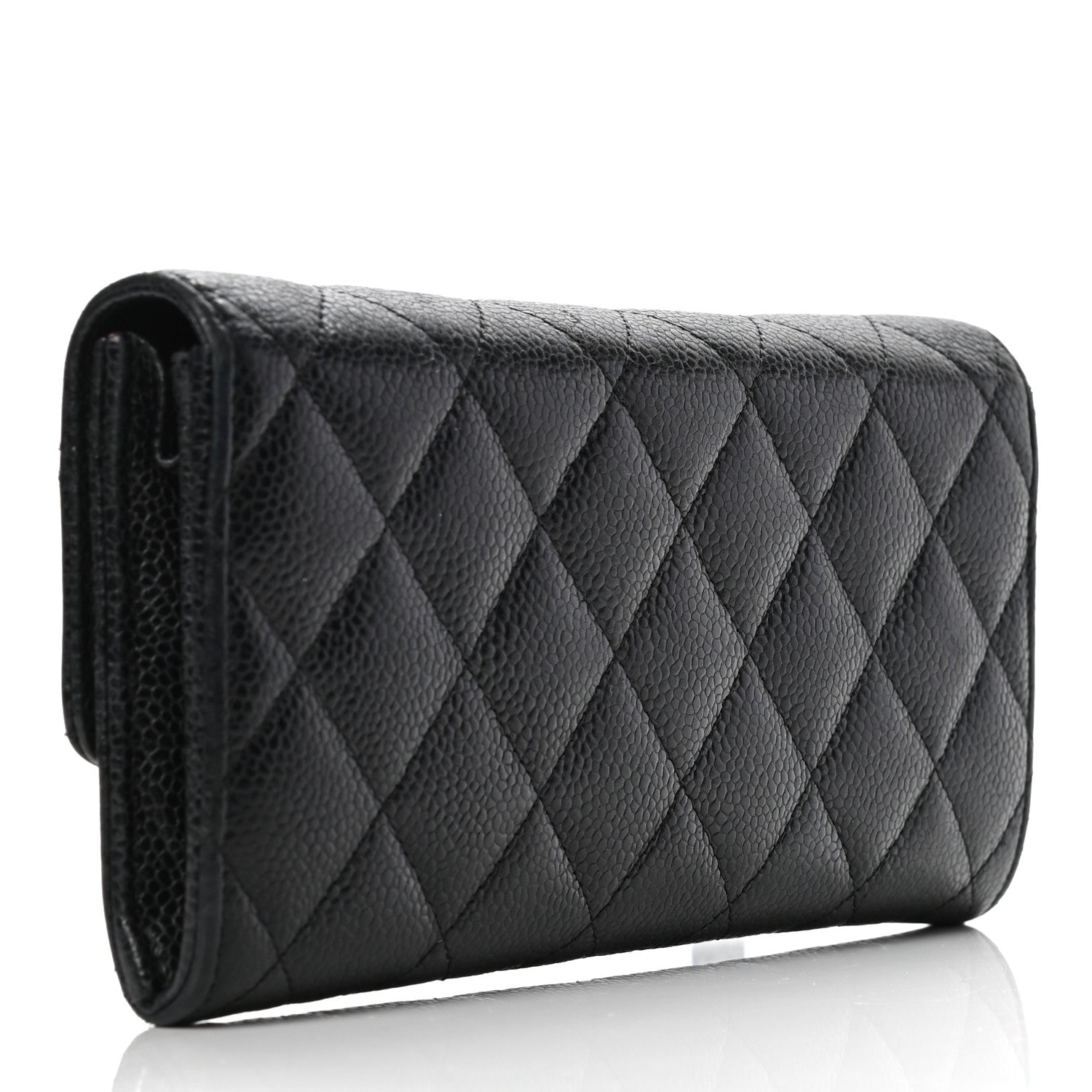 Chanel Caviar Quilted Large Gusset Flap Wallet Black 2 of 6