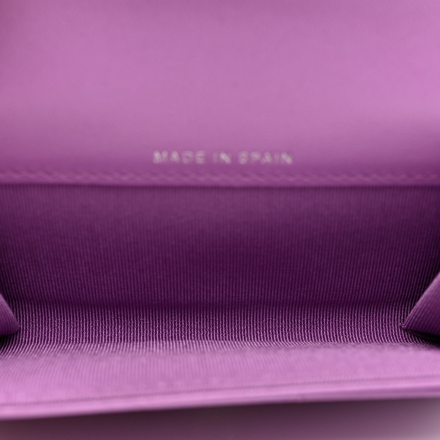 Lambskin Quilted Flap Card Holder Wallet Purple
