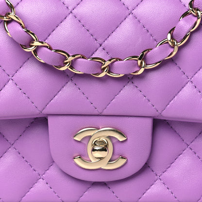 Chanel Lambskin Quilted Mini Rectangular Flap Purple 7 of 10