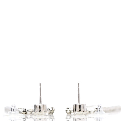 Chanel Crystal Chanel Logo Drop Earrings Silver 3 of 4