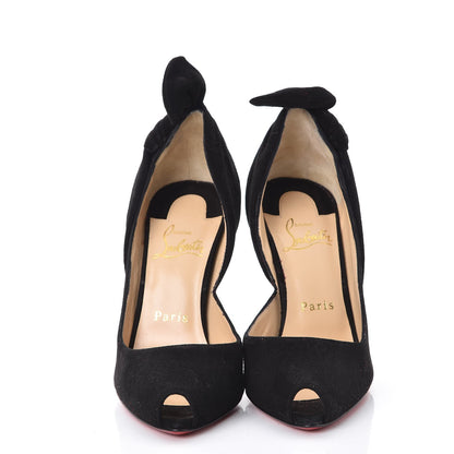 Christian Louboutin Suede Barbara 100 Peep Toe Pumps 36 Black 2 of 8