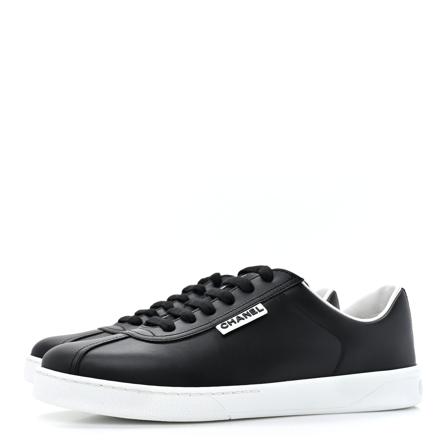 Chanel Calfskin CC Womens Sneakers 39 Black 3 of 9