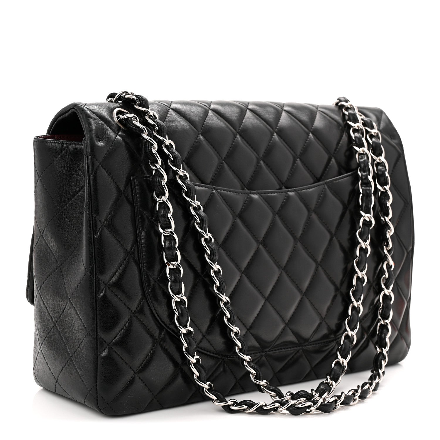 Chanel Lambskin Quilted Maxi Single Flap Black 3 of 10