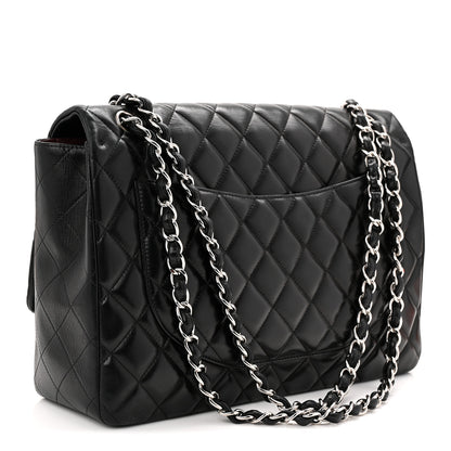 Chanel Lambskin Quilted Maxi Single Flap Black 3 of 10