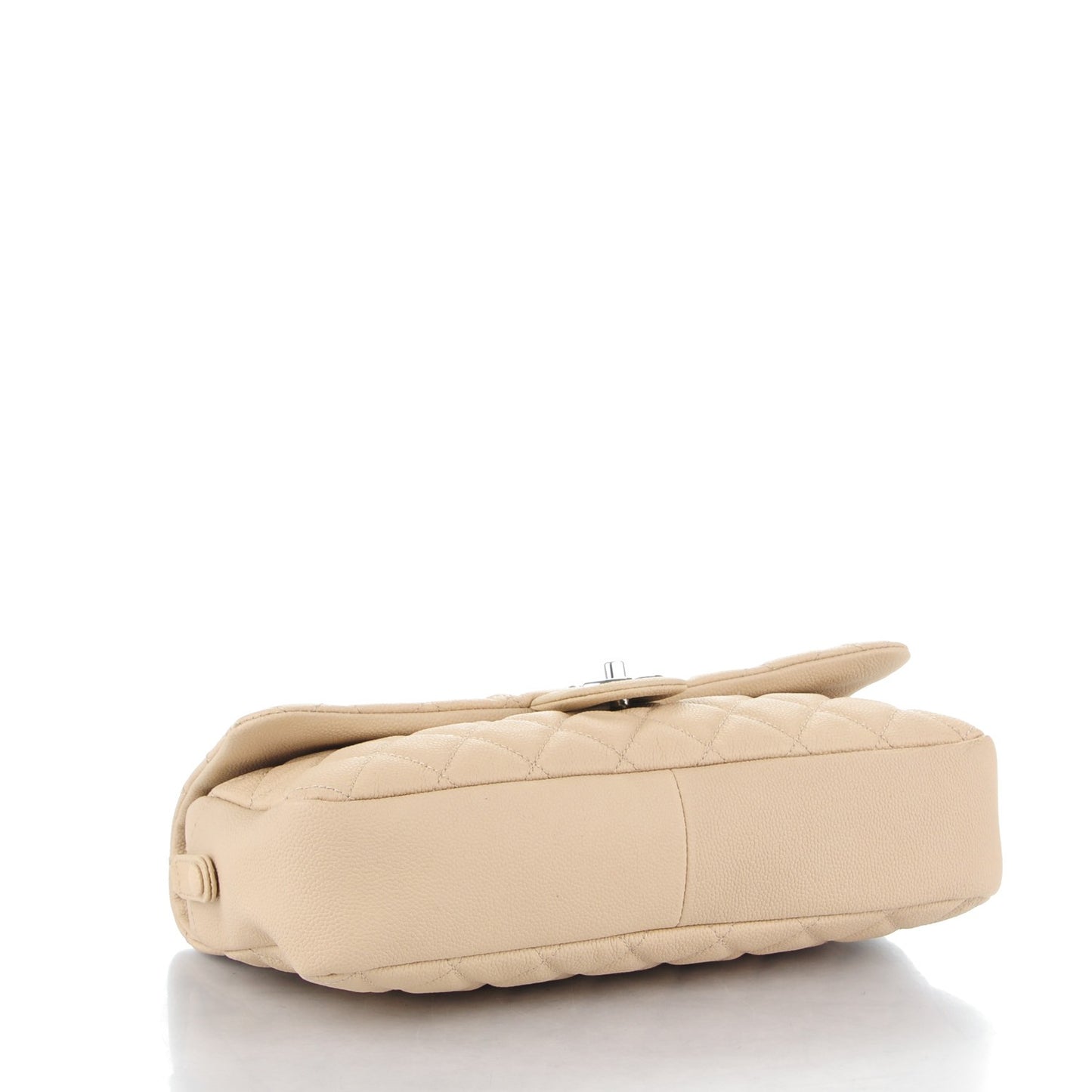 Caviar Quilted Jumbo Easy Flap Beige