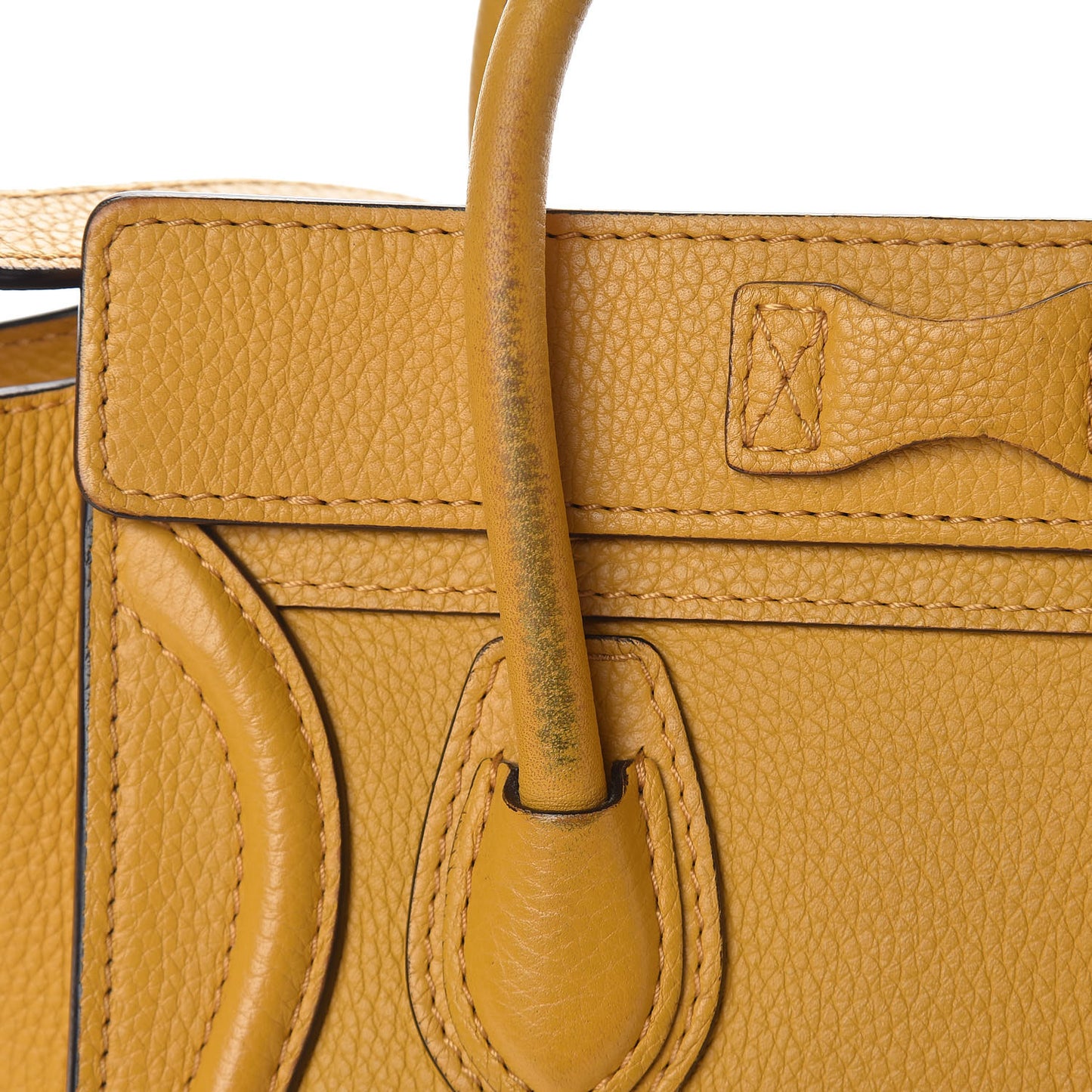 Drummed Calfskin Nano Luggage Ocre